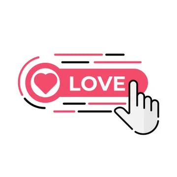 Love button icon vector for social media. Love icon Vector illustration desig Иллюстрация