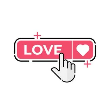 Love button icon vector for social media. Love icon Vector illustration desig Stock Illustration