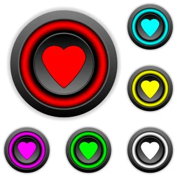 Love buttons set Stock Illustration
