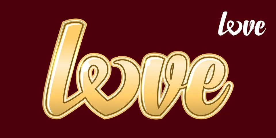 Love. Calligraphic text Stock Illustration