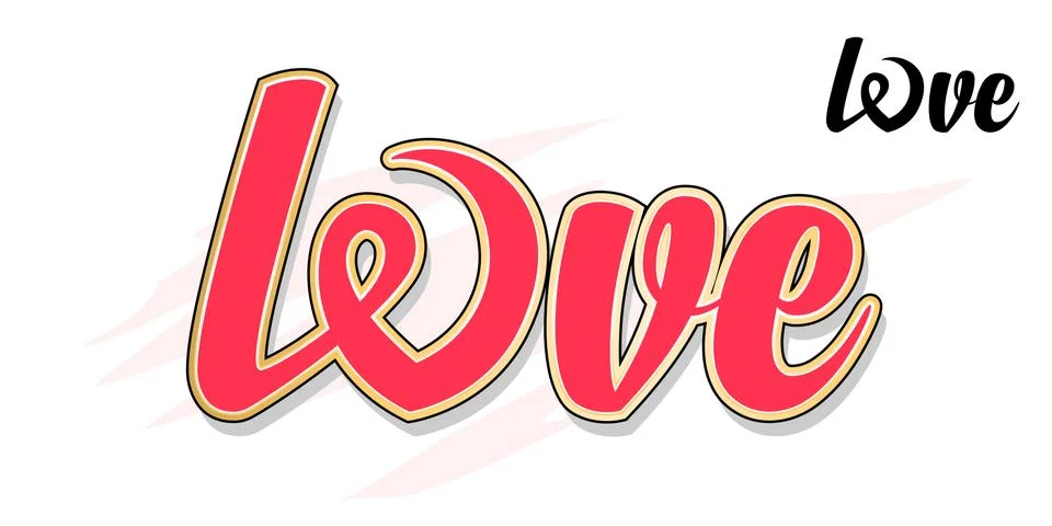 Love. Calligraphic text Stock Illustration