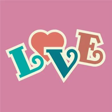 Love calygraphy Stock Illustration