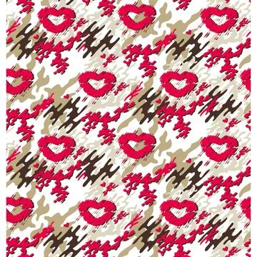 Love camouflage seamless pattern. Background for fashion design. Love, Valentine Stock Illustration