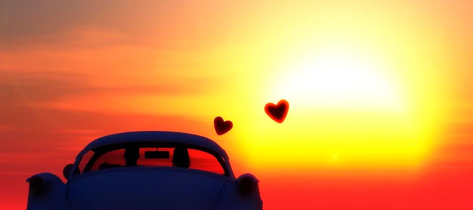 Love car Stock Illustration