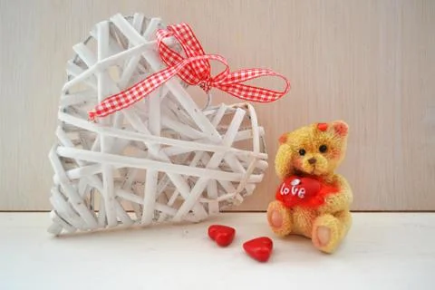 Love card for concept design in rustic style. Festive greeting card. Holiday Stock Photos