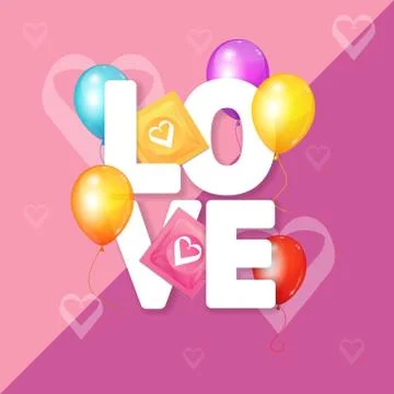 Love Card Concept. Vector Illustrazione stock