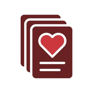 Love card icon solid brown red style valentine illustration symbol perfect. Stock Illustration