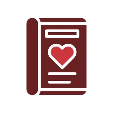 Love card icon solid brown red style valentine illustration symbol perfect. Stock-Illustration