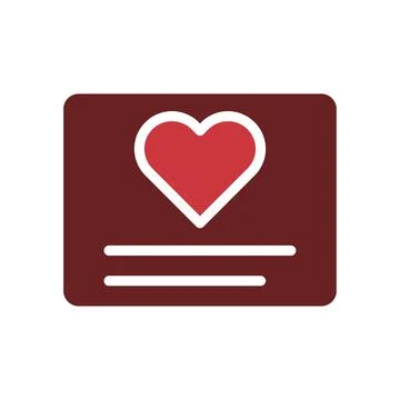 Love card icon solid brown red style valentine illustration symbol perfect. Stock Illustration