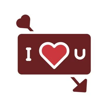 Love card icon solid brown red style valentine illustration symbol perfect. Stock Illustration
