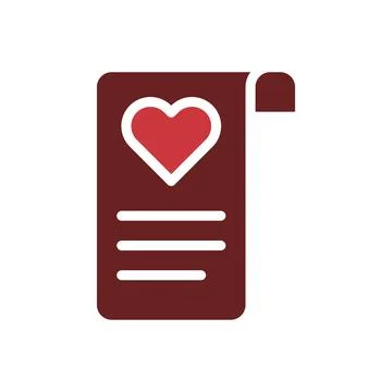 Love card icon solid brown red style valentine illustration symbol perfect. Illustrazione stock
