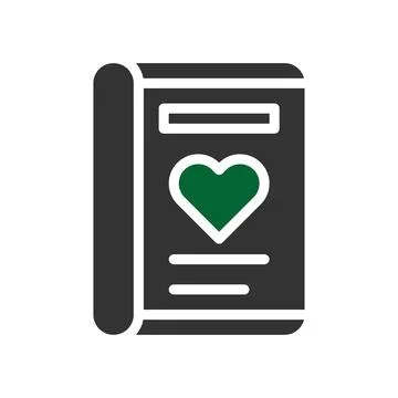 Love card icon solid grey green style valentine illustration symbol perfect. Illustrazione stock