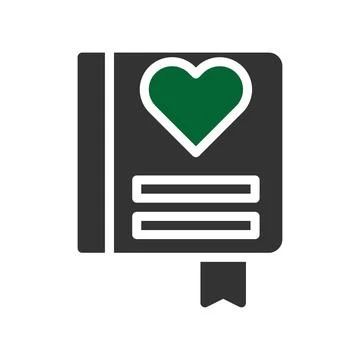 Love card icon solid grey green style valentine illustration symbol perfect. Stock Illustration