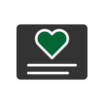Love card icon solid grey green style valentine illustration symbol perfect. Stock Illustration