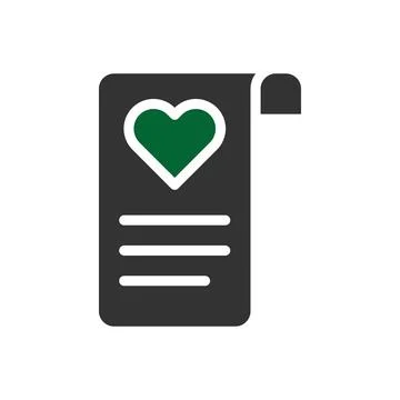 Love card icon solid grey green style valentine illustration symbol perfect. Stock Illustration