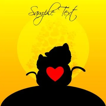 Love card with sample text Illustrazione stock