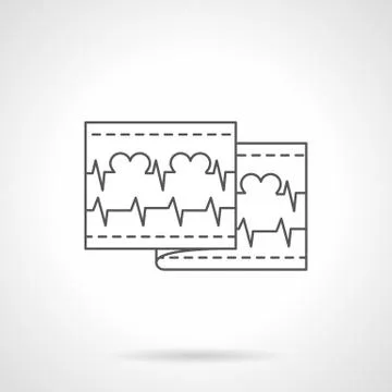 Love cardiogram flat line vector icon Stock Illustration