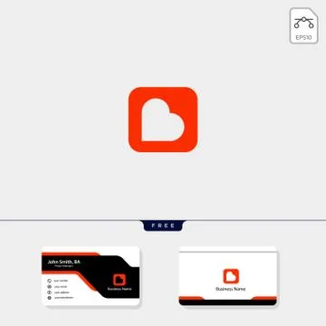 Love care rounded rectangle logo template vector illustration, free business  Illustrazione stock