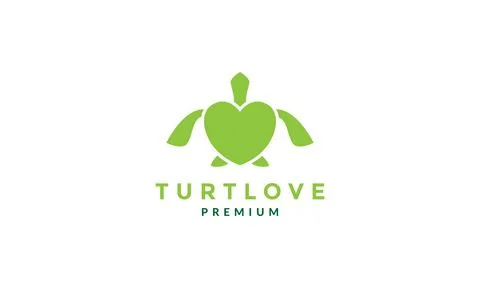 Love care shape with turtle logo symbol vector icon illustration graphic desi Stock Illustration