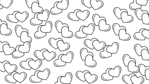 Love cartoon doodle pattern with fun minimalist lines Stock Footage 325821390
