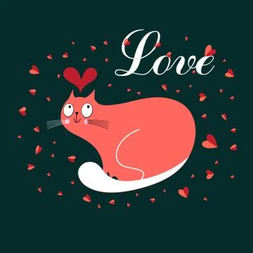 In love with a cat Stock Illustration