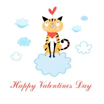 In love with the cat Stock Illustration