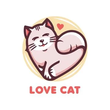 LOVE CAT LOGO Stock Illustration