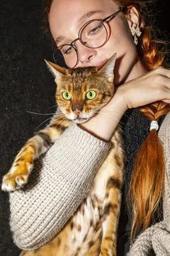 Love for a cat Stock Photos