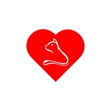 Love cat vector design template illustration 스톡 일러스트
