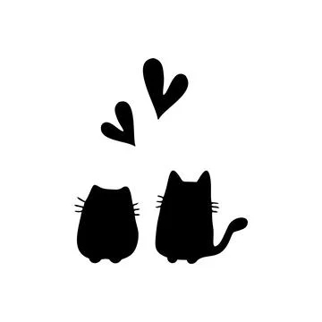 Love of cats Stock Illustration