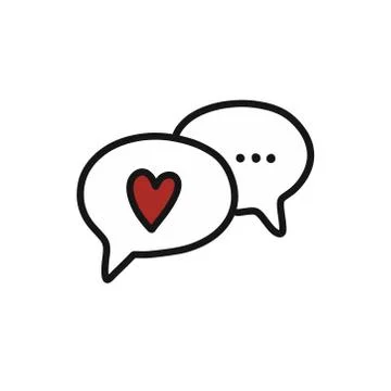 Love chat doodle icon, vector color illustration Stock Illustration