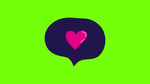 Love Chat Hand Drawn Doodle Icon on Green Background Stock Footage 317564568