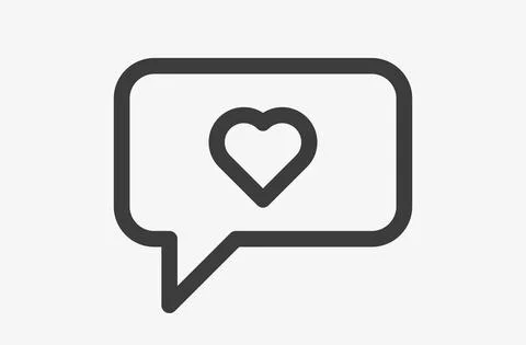 Love chat line vector icon on white background Stock Illustration