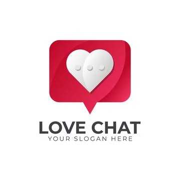 Love chat logo design template Stock Illustration