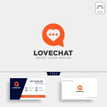 Love chat simple creative logo template vector illustration icon element isol Stock Illustration