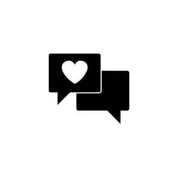 Love chat solid icon, heart in speech 스톡 일러스트