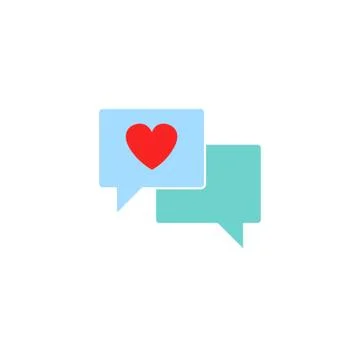 Love chat solid icon, heart in speech bubble イラスト素材