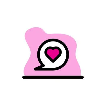 Love Chat Vector Icon Design Illustration Concept Stock Illustration