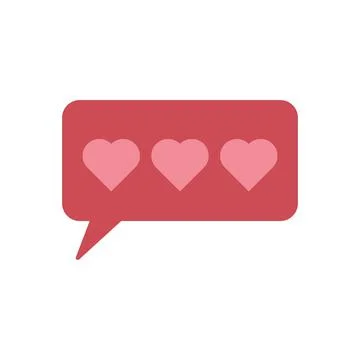 Love chat vector icon. Speech bubble with hearts Illustrazione stock