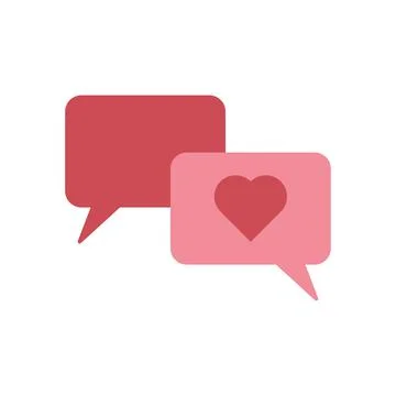 Love chat vector icon on white background Illustrazione stock