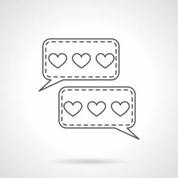 Love chatting flat line vector icon Illustrazione stock