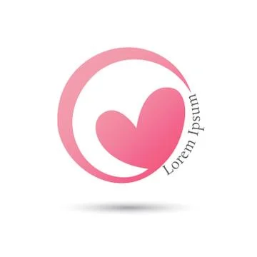 Love circle logo design template Stock Illustration