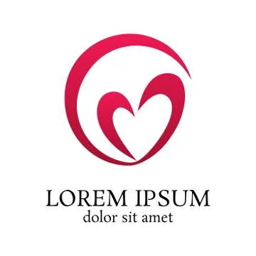 Love circle logo design template Stock Illustration