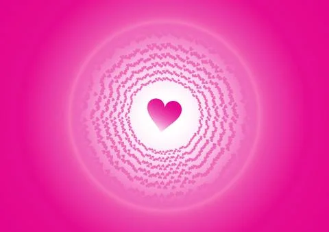 Love circle with a pink background Stock Illustration