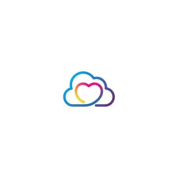 Love cloud logo design vector Stock Illustration