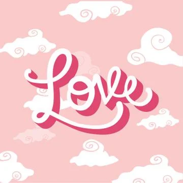 Love clouds over pink background vector design Illustrazione stock