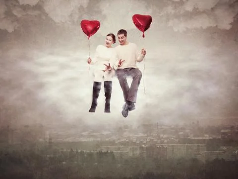 Love in the clouds Stock Photos