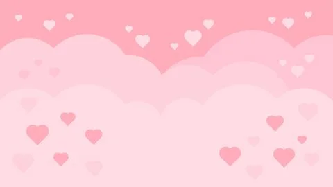 Love clouds pink background Stock Illustration
