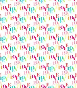 Love Colourful Seamless vector pattern Stock Illustration