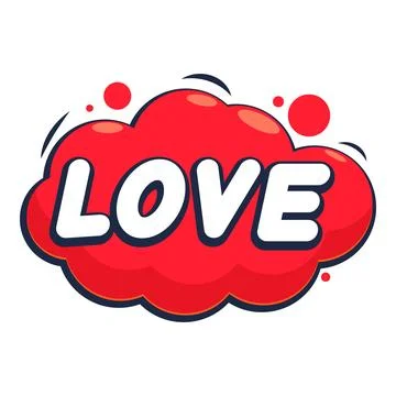 Love comic speech bubble expressing romantic feelings Stock Illustration